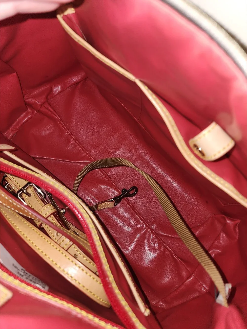 Dooney & Bourke Black Pebbled Leather Olivia Satchel Tan Handles